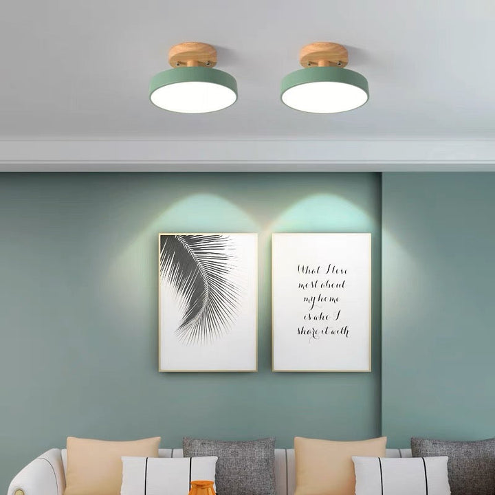 LED Taklampa Trä Flush Mount Armatur