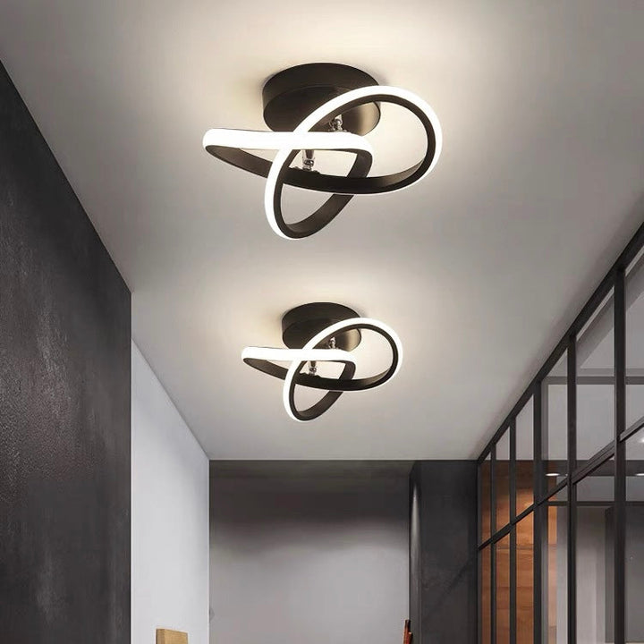 Taklampa med LED Svart metalram