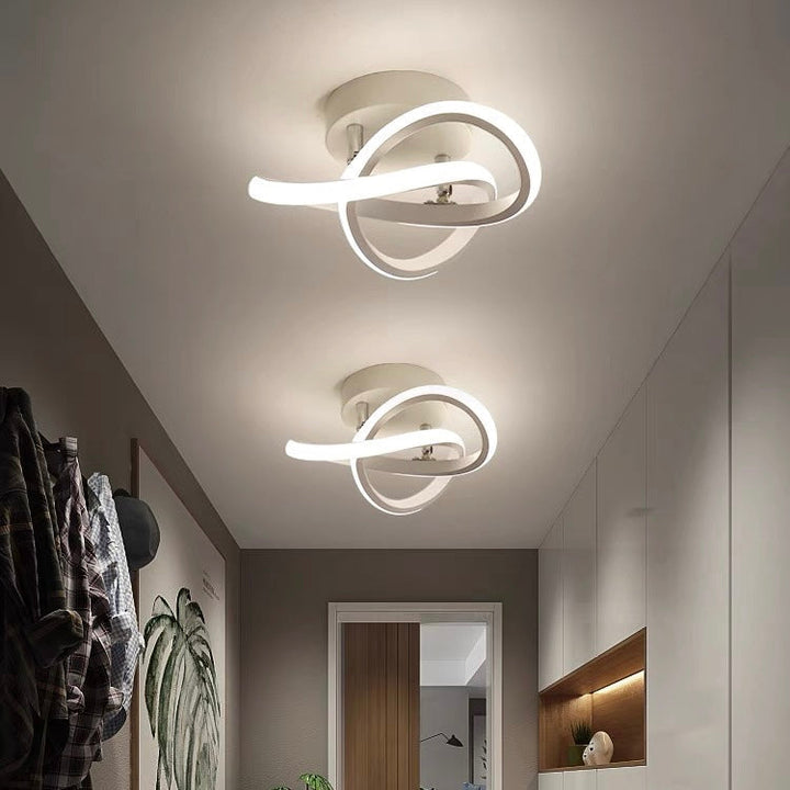 Taklampa med LED Svart metalram