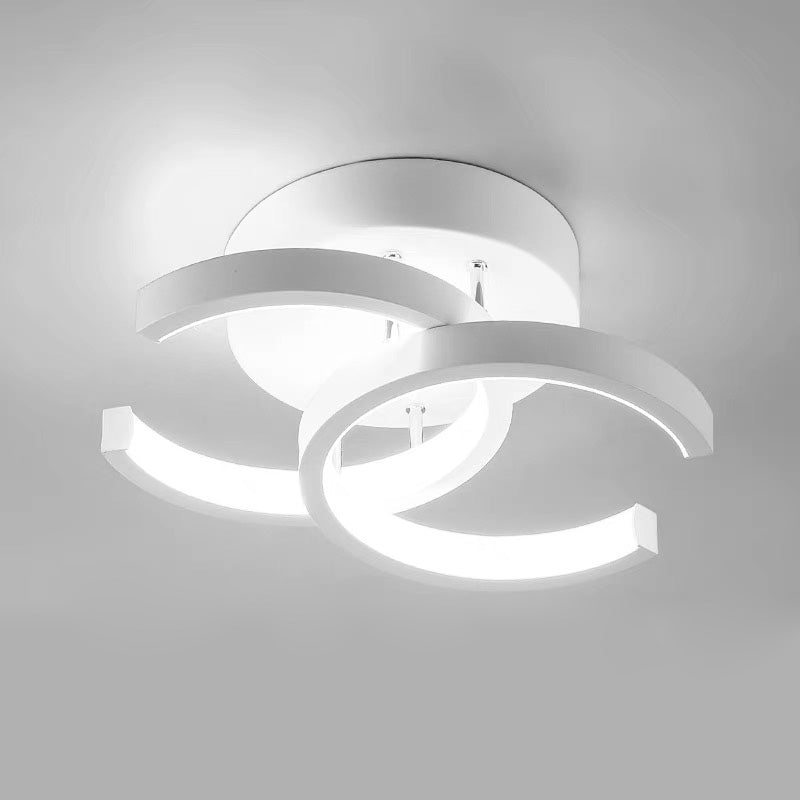 Taklampa med LED Svart metalram