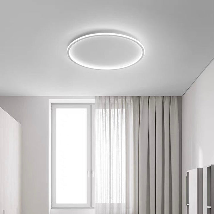 Ultra-tunn modern taklampa | Flush Mount LED för låga tak | Rund &amp; dimbar