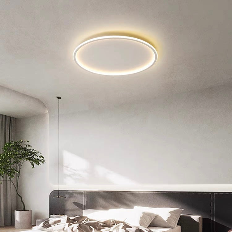 Ultra-tunn modern taklampa | Flush Mount LED för låga tak | Rund &amp; dimbar