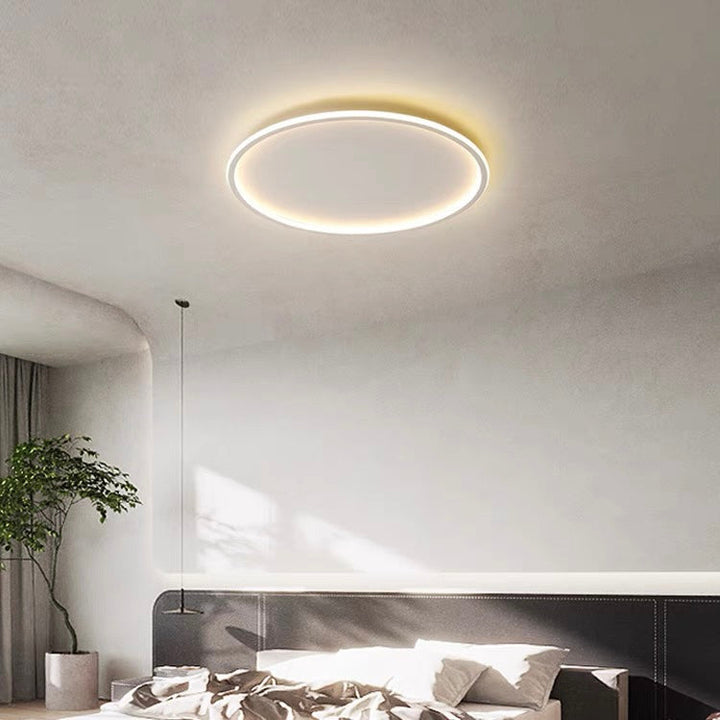 Ultra-tunn modern taklampa | Flush Mount LED för låga tak | Rund &amp; dimbar