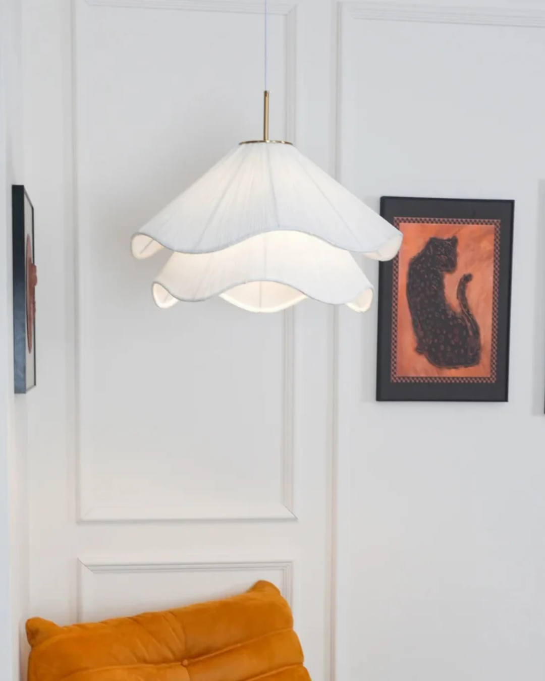 Soft Bloom Pendel Lampa | 16″–20″ Tygtaklampa | Skulptural Atmosfär