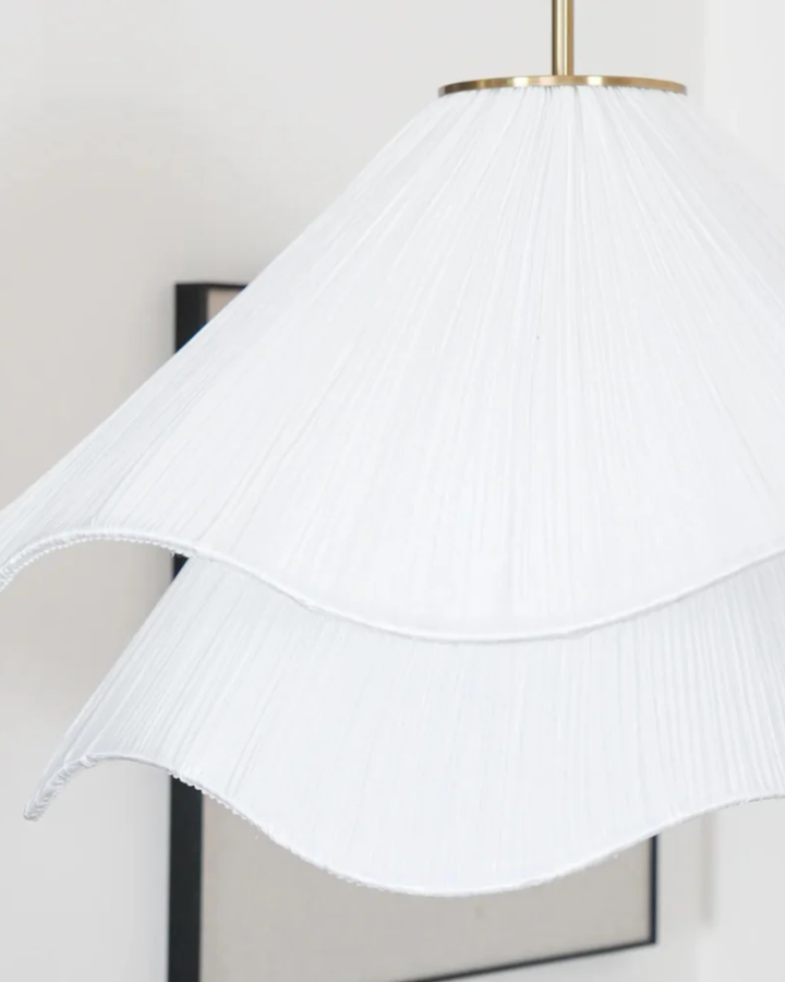 Soft Bloom Pendel Lampa | 16″–20″ Tygtaklampa | Skulptural Atmosfär