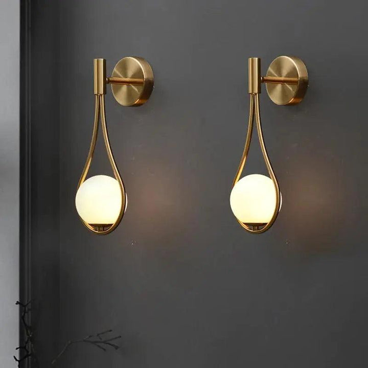 Vägglampa Modern Guld Glas Sconse