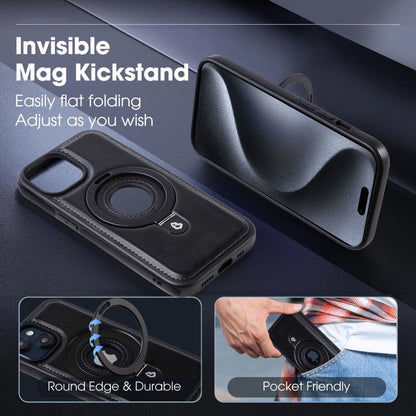 Magnetiskt iPhonefodral med osynligt ringställ