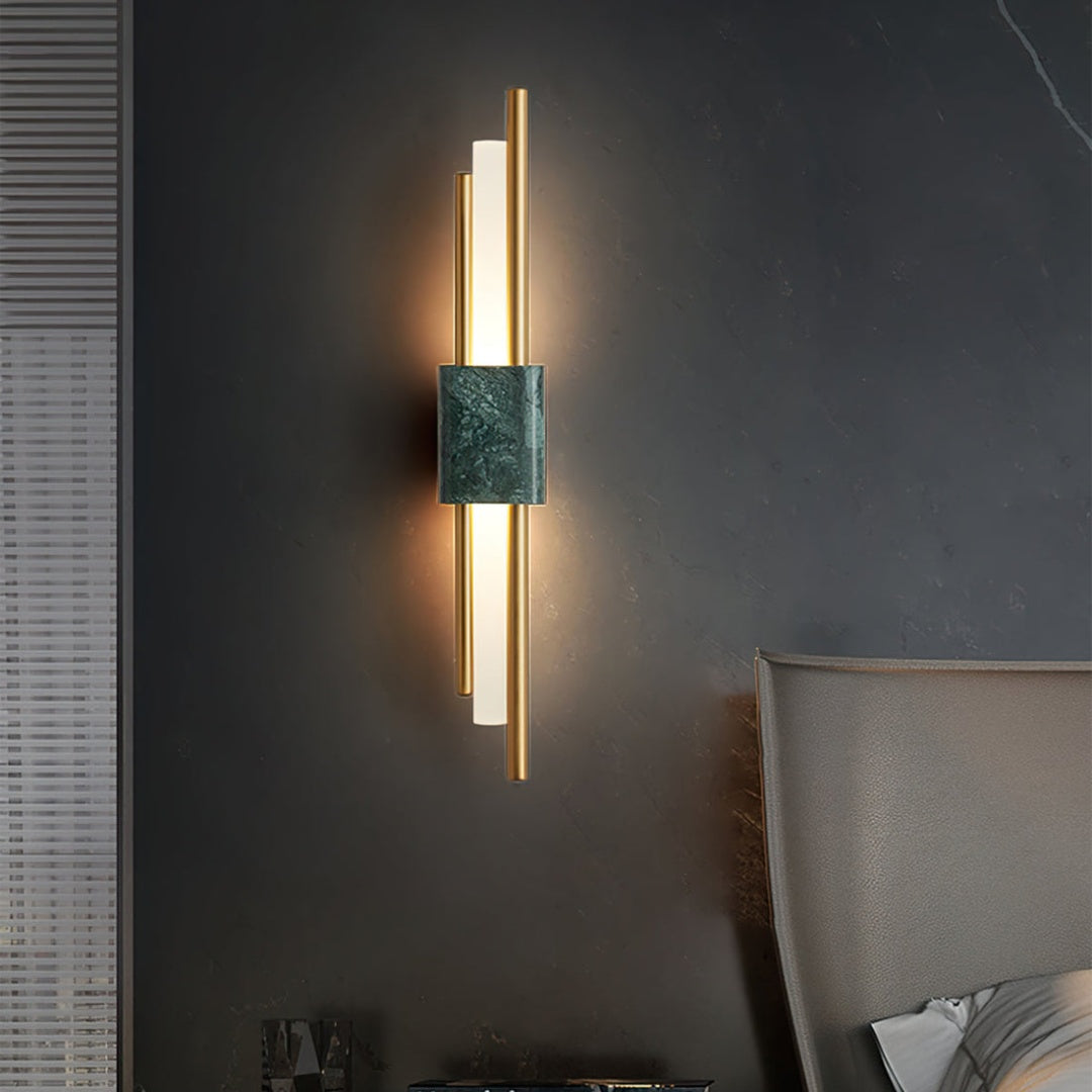 Marmor LED Vägglampa | Modern Sconce | 18/24 Tum | Energisnål | Brick by Brick
