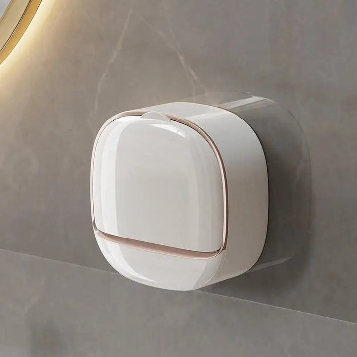 Elegant tvålkopp med lock och avrinningsbricka – Modern tvålhållare för badrum
