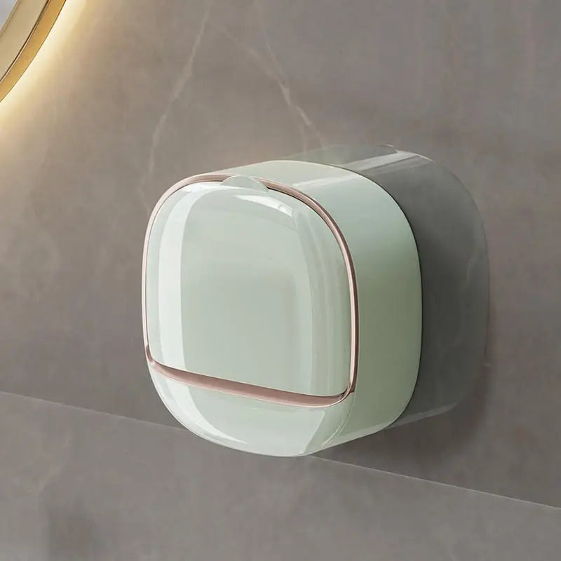 Elegant tvålkopp med lock och avrinningsbricka – Modern tvålhållare för badrum