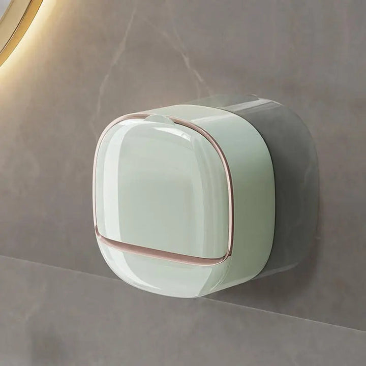 Elegant tvålkopp med lock och avrinningsbricka – Modern tvålhållare för badrum