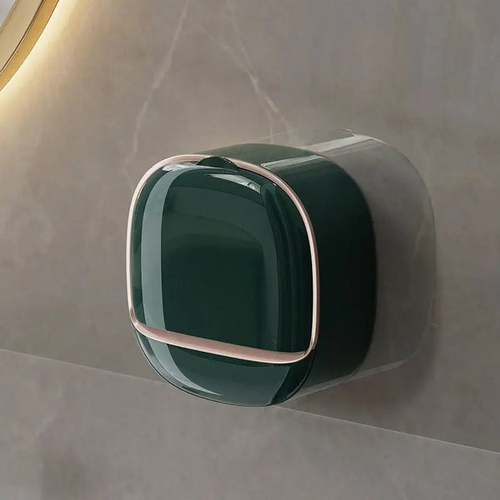 Elegant tvålkopp med lock och avrinningsbricka – Modern tvålhållare för badrum