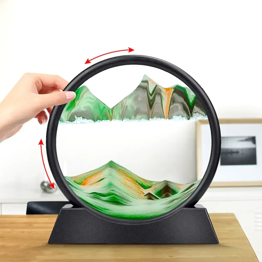 3D Rörlig Sandkonst Djuphavssand Skulptur för Avkoppling Dekor