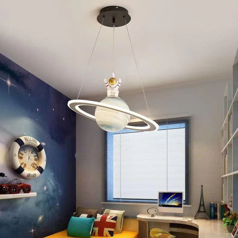 Barns LED Hängande Lampa med Planetär Motiv för Barnrum