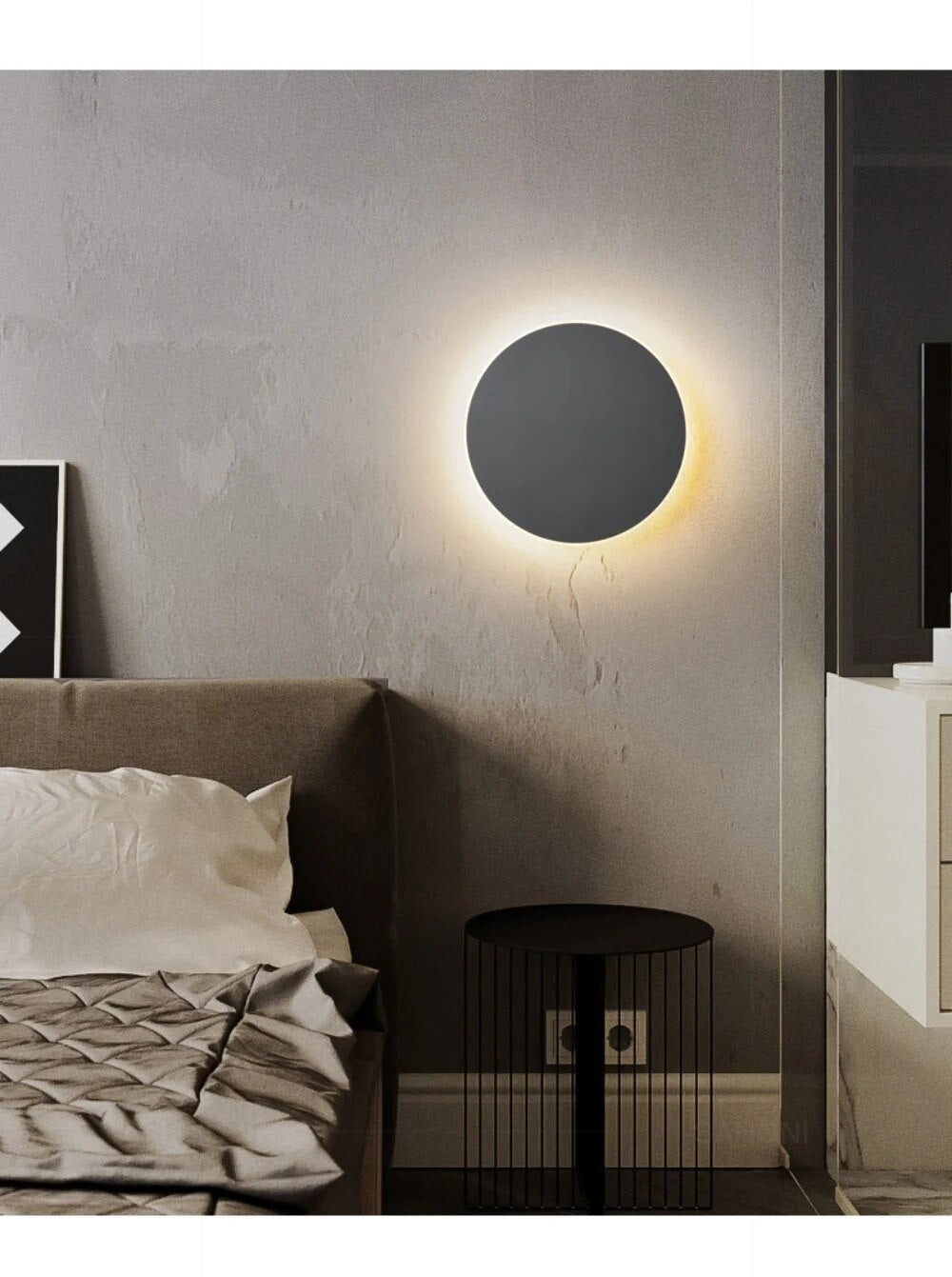 Samtida Rund LED Vägglampa för Modern Heminredning