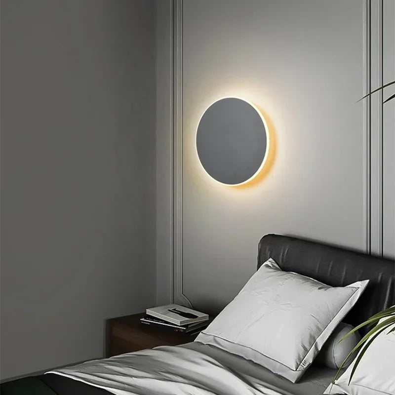 Samtida Rund LED Vägglampa för Modern Heminredning