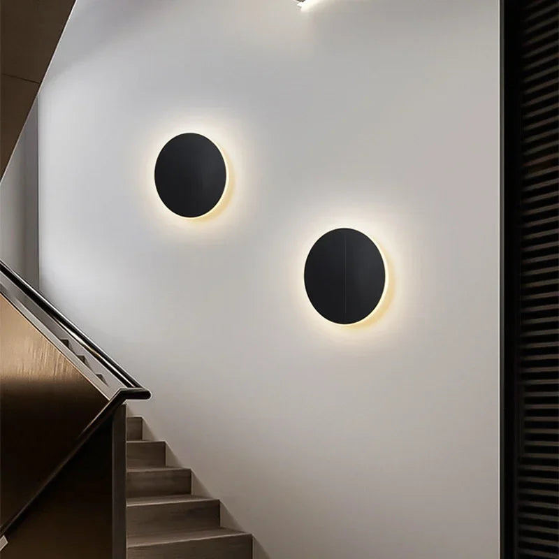 Samtida Rund LED Vägglampa för Modern Heminredning