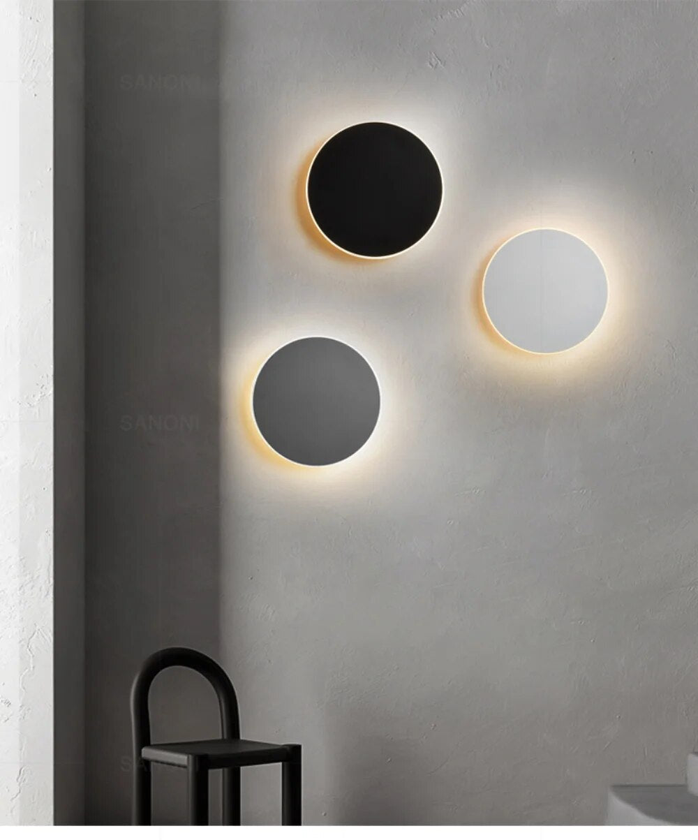 Samtida Rund LED Vägglampa för Modern Heminredning