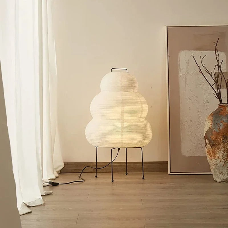Hikari Washi Golvlampa | 23.6″ | Rispapper | Atmosfäriskt sken | Brick by Brick