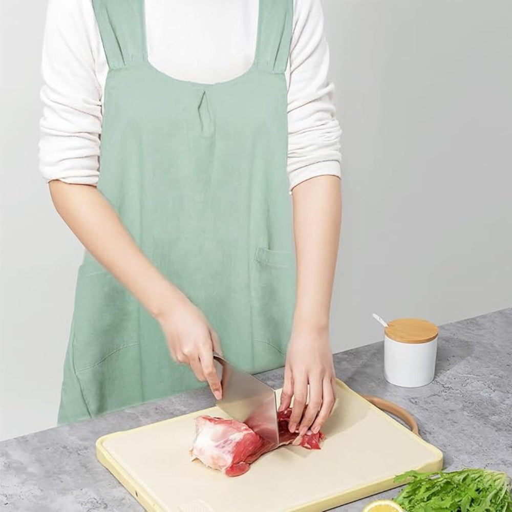 Elegant koreanskt förkläde med korsrygg för enkel stil