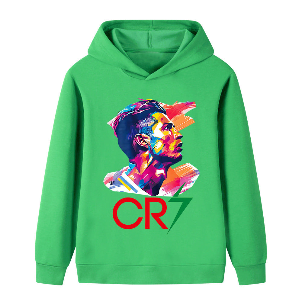 Cristiano Ronaldo Fotbolls Hoodie för Barn - Mjuk