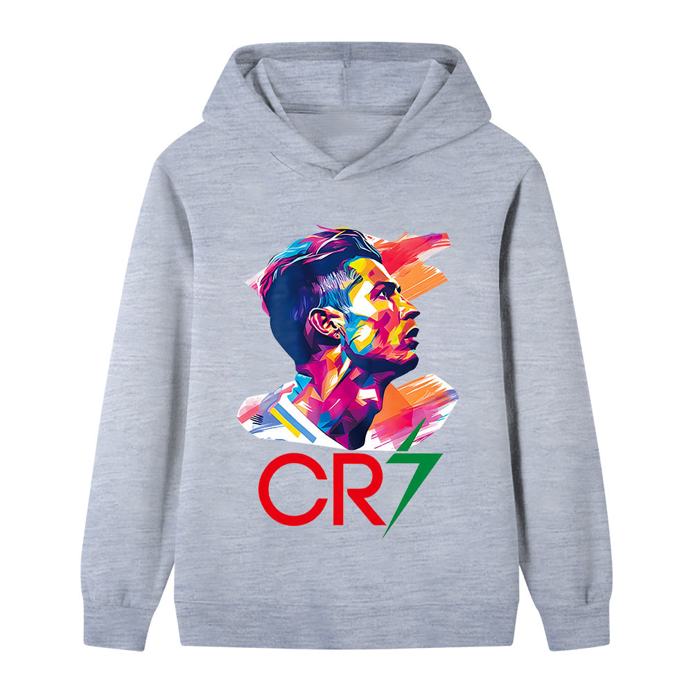 Cristiano Ronaldo Fotbolls Hoodie för Barn - Mjuk
