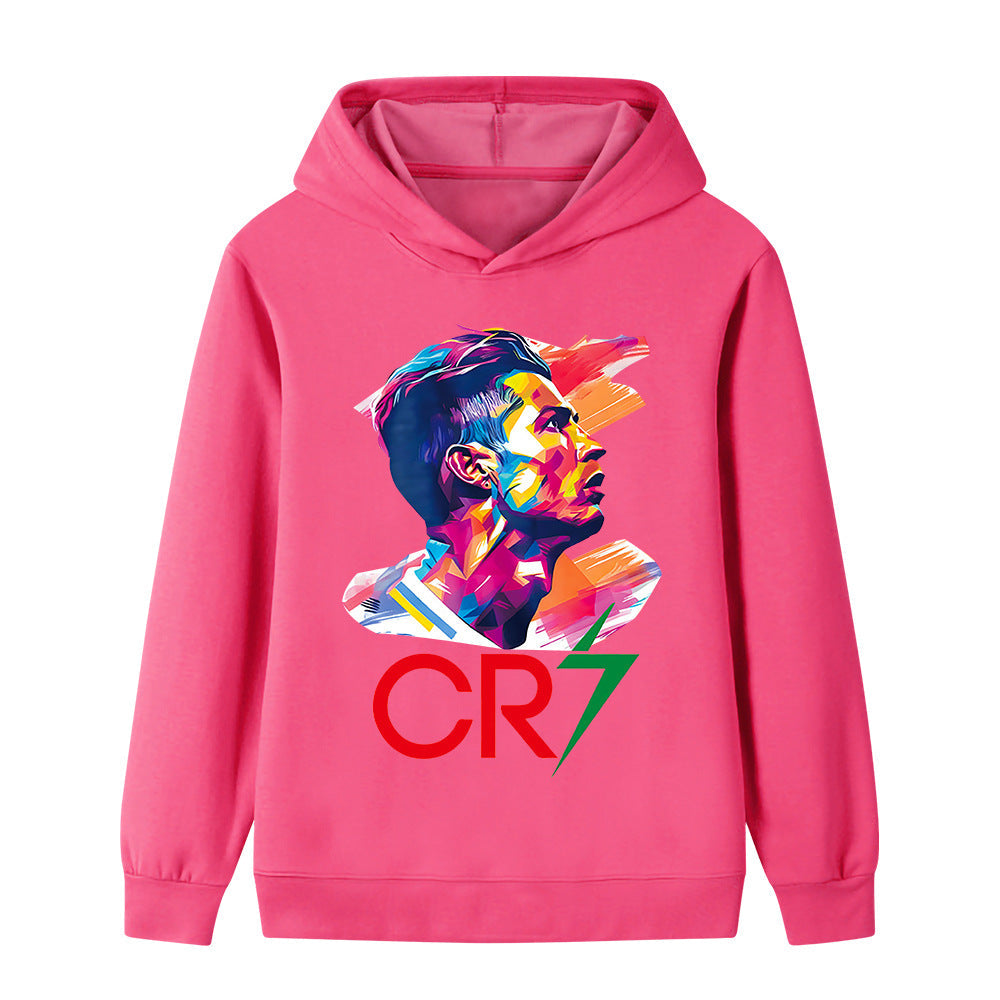 Cristiano Ronaldo Fotbolls Hoodie för Barn - Mjuk