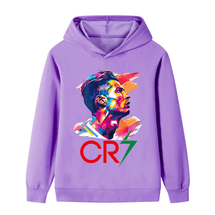 Cristiano Ronaldo Fotbolls Hoodie för Barn - Mjuk