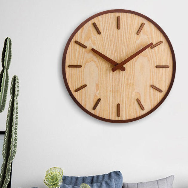 Carvallo – Valnöt Väggklocka med Minimalistisk Perfektion