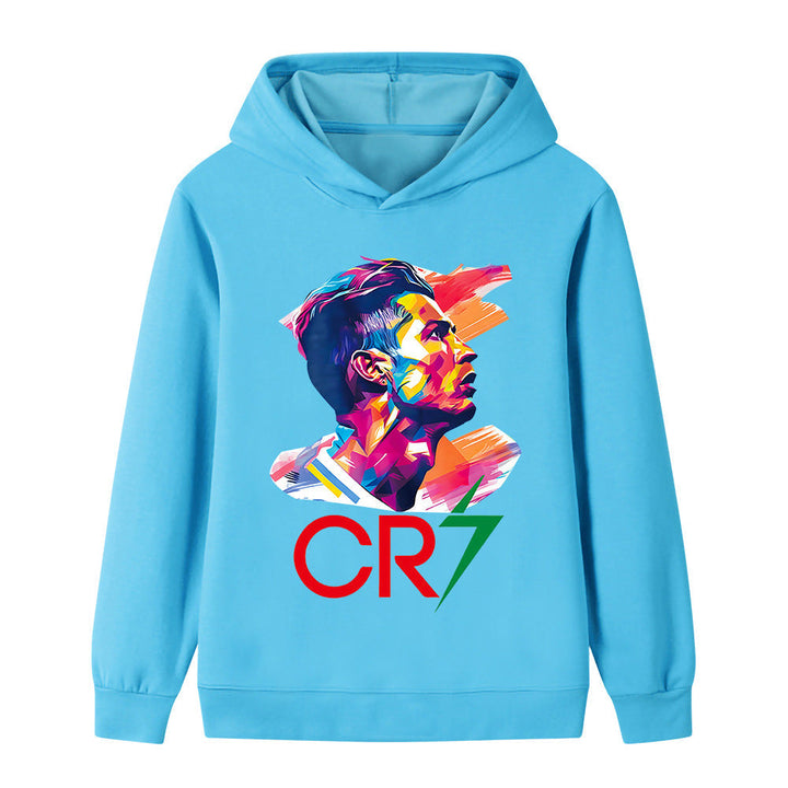 Cristiano Ronaldo Fotbolls Hoodie för Barn - Mjuk