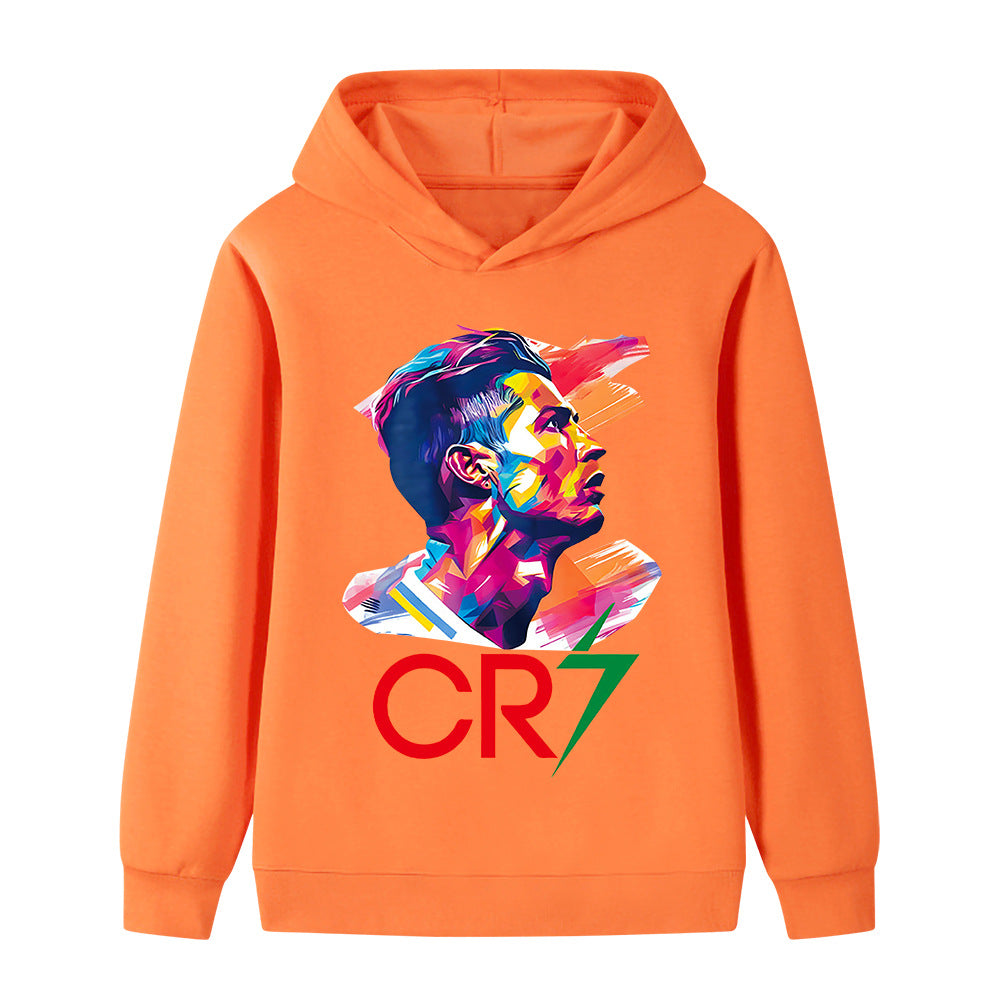 Cristiano Ronaldo Fotbolls Hoodie för Barn - Mjuk