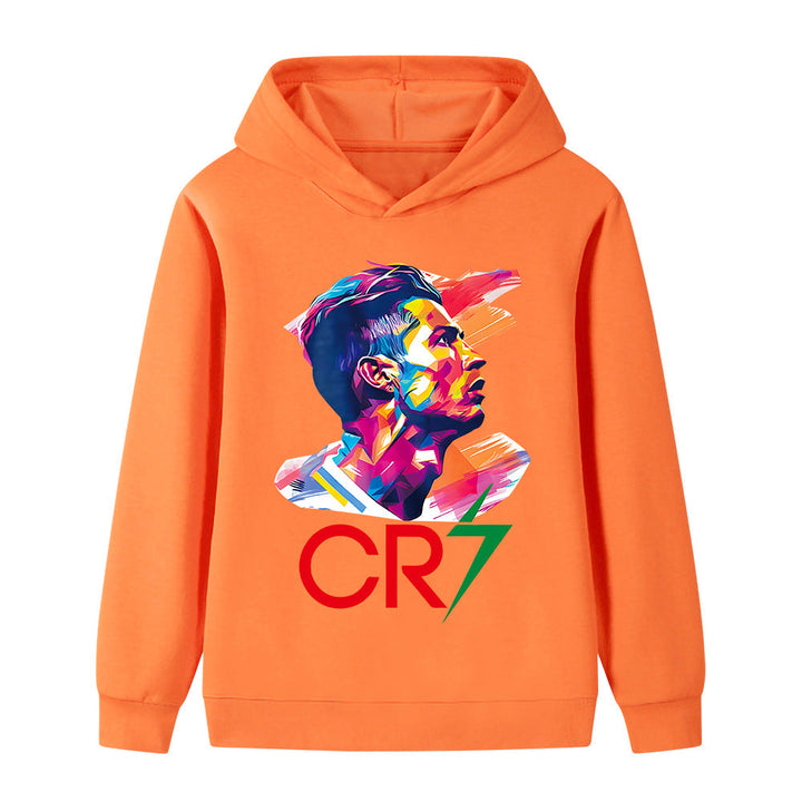 Cristiano Ronaldo Fotbolls Hoodie för Barn - Mjuk