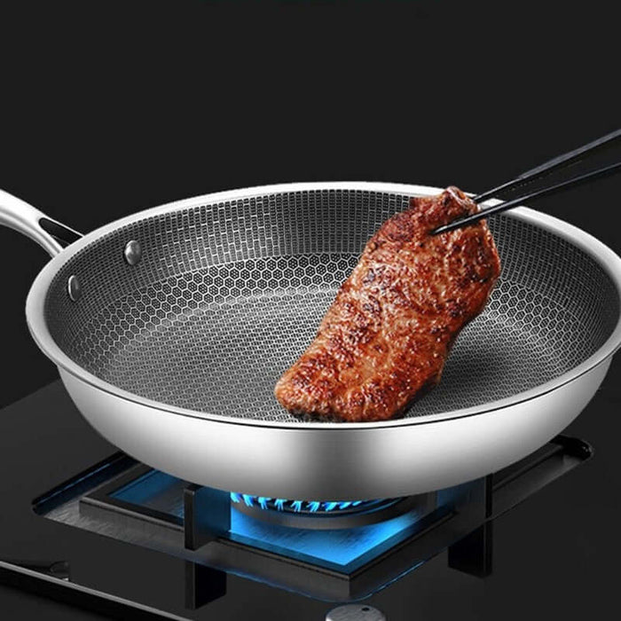 Royallure Rostfritt Stål Non-Stick Stekpanna – 30 cm, Jämn Värme & Hållbar Yta