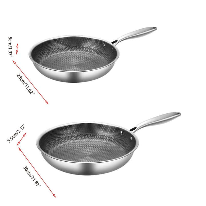 Royallure Rostfritt Stål Non-Stick Stekpanna – 30 cm, Jämn Värme &amp; Hållbar Yta
