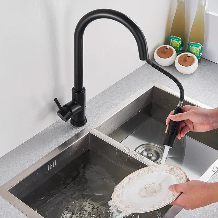 Royallure Touch-Sensor Utdragbar Kökspip – Handsfree Flöde, Svängbar Spruta &amp; Germ-Säker