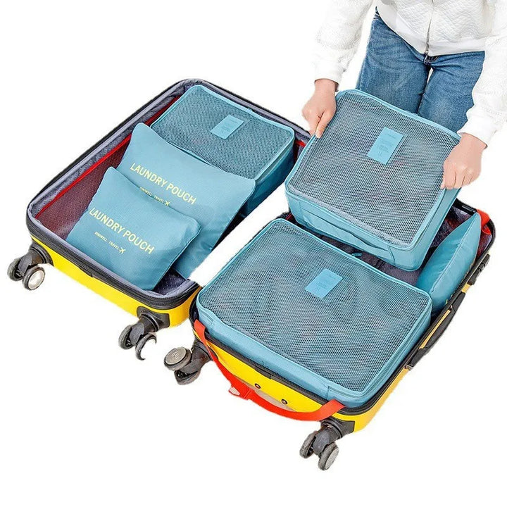 Carvallo Packwürfel Set | 6-delat | Vattentät &amp; Extra Volym | Resväska Organizer för Herrar