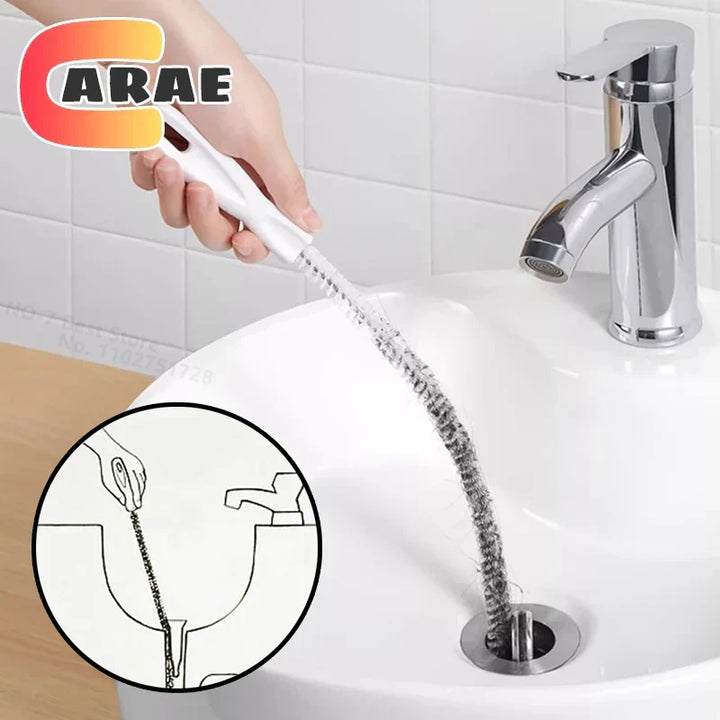 Carvallo Rörrensare Borste | Flexibel Avloppsrensare för Kök &amp; Bad | 45/65 cm Längd | Återanvändbart Rengöringsverktyg