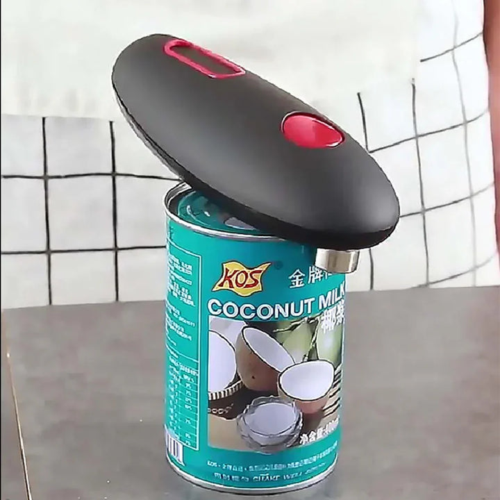 Automatisk burköppnare med ergonomiskt handtag och en-knapps betjening
