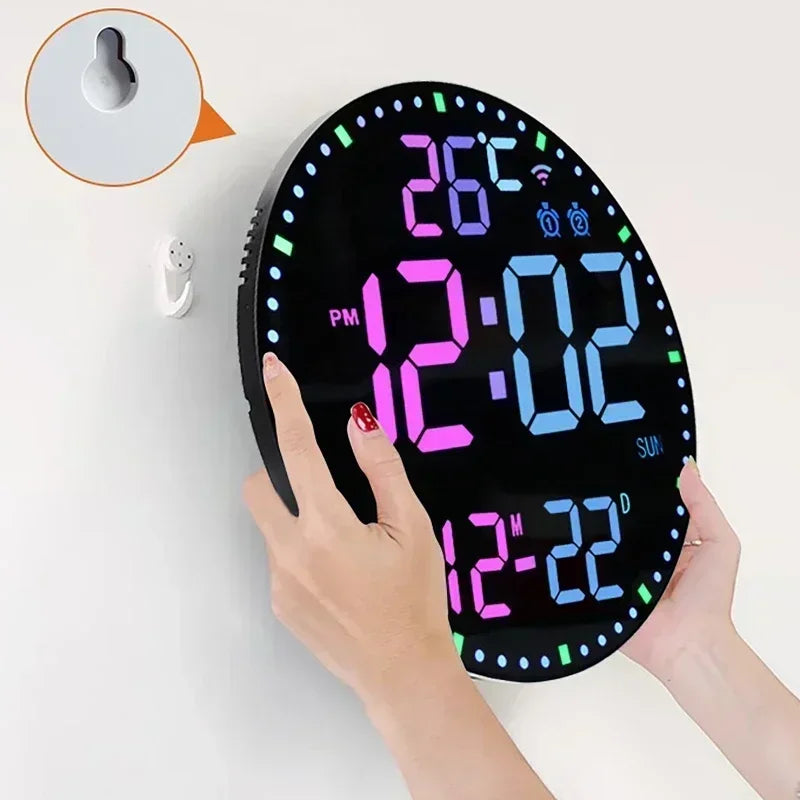 WiFiTid - LED Väggklocka Med Kalender och Dubbel Alarmfunktion