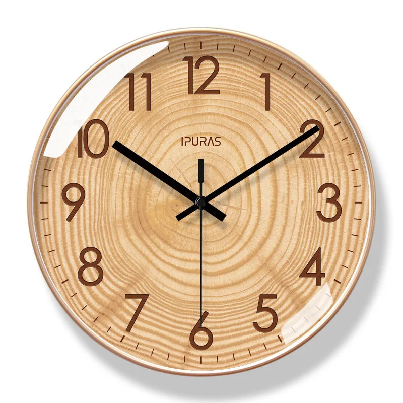 TimeWisp Trä Väggklocka – Tyst och Stilig Tidshållare