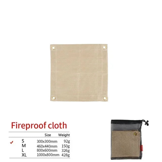 Carvallo Brandskydd Campingmatta | Värmebeständig &amp; Brandsäker | Ideal för Grill &amp; Eldstad | Glasfiber Beige