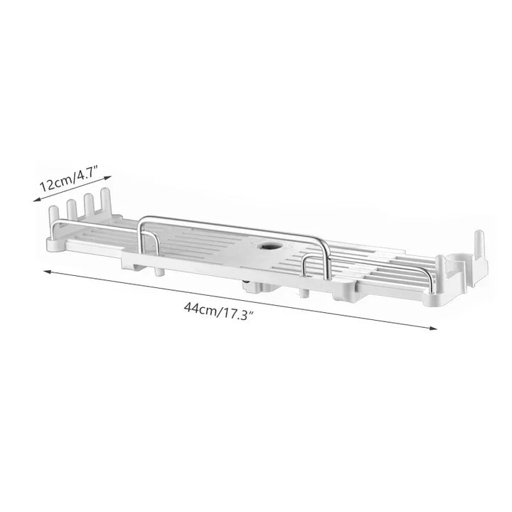 Carvallo Halter | Justerbar duschhuvudshållare &amp; hylla | 2-i-1 design | Platsbesparande plast