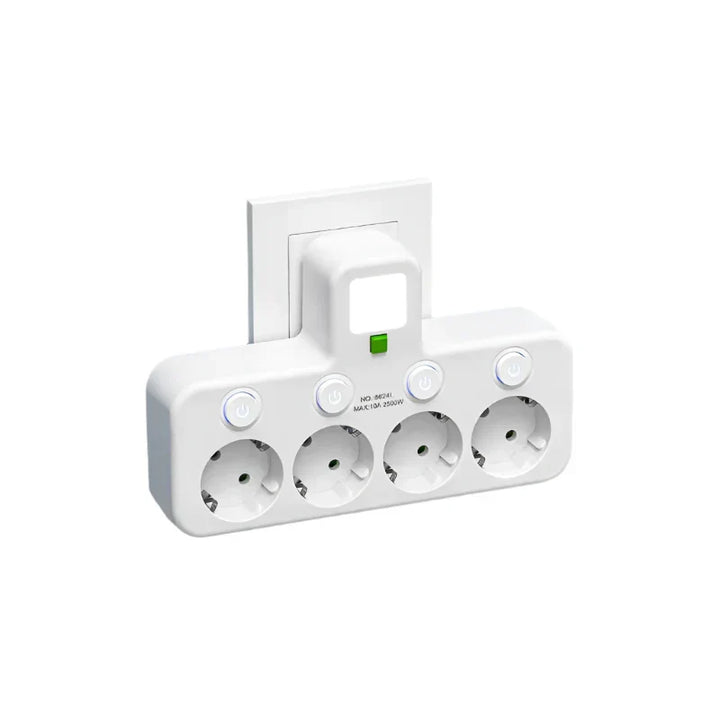 Carvallo VOLTRIQ ProLine | 3–4 uttag + 2× USB &amp; 1× Typ-C | 2500 W | Överspänningsskydd &amp; Kontrollswitch