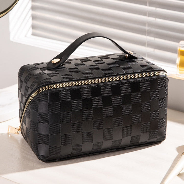 Carvallo Luxury Cosmetic Bag for Travel &amp; Home | With Compartments &amp; PU Leather | Water-Repellent &amp; Versatile