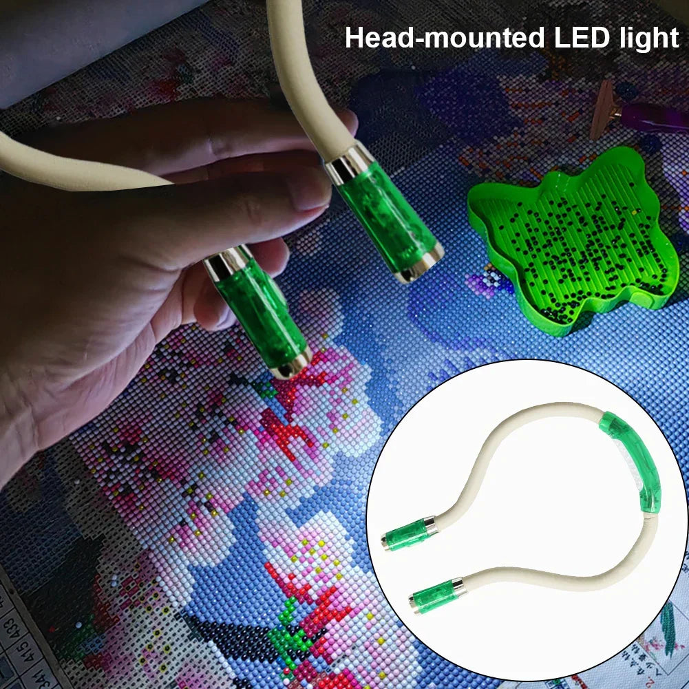 Flexibel handsfree stick- och virkningslampa – LED-halslampa för hantverk och läsning