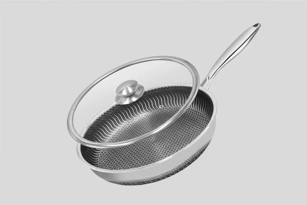 HexClad Stekpanna i Rostfritt Stål – Non-Stick Honeycomb Stekpanna för Induktion &amp; Ugn