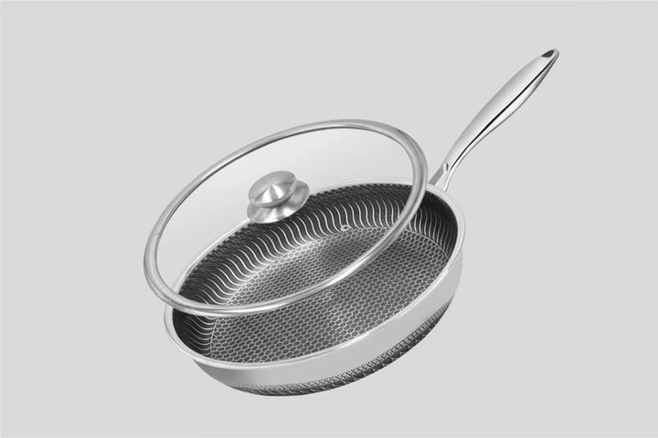 HexClad Stekpanna i Rostfritt Stål – Non-Stick Honeycomb Stekpanna för Induktion &amp; Ugn