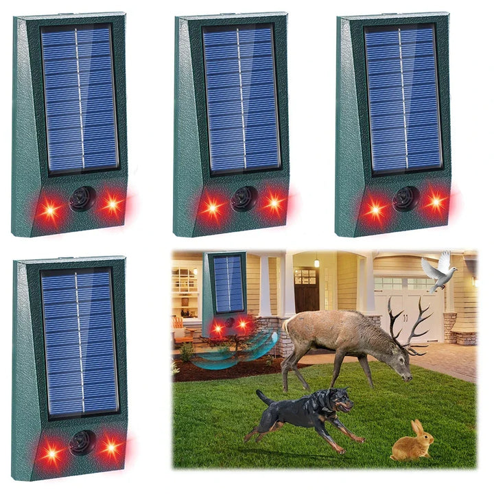 Carvallo Ultrasonisk Fågelavskräckare Solar | Med LED &amp; Rörelsesensor | Vattentät IP58 | 600 m² Täckning