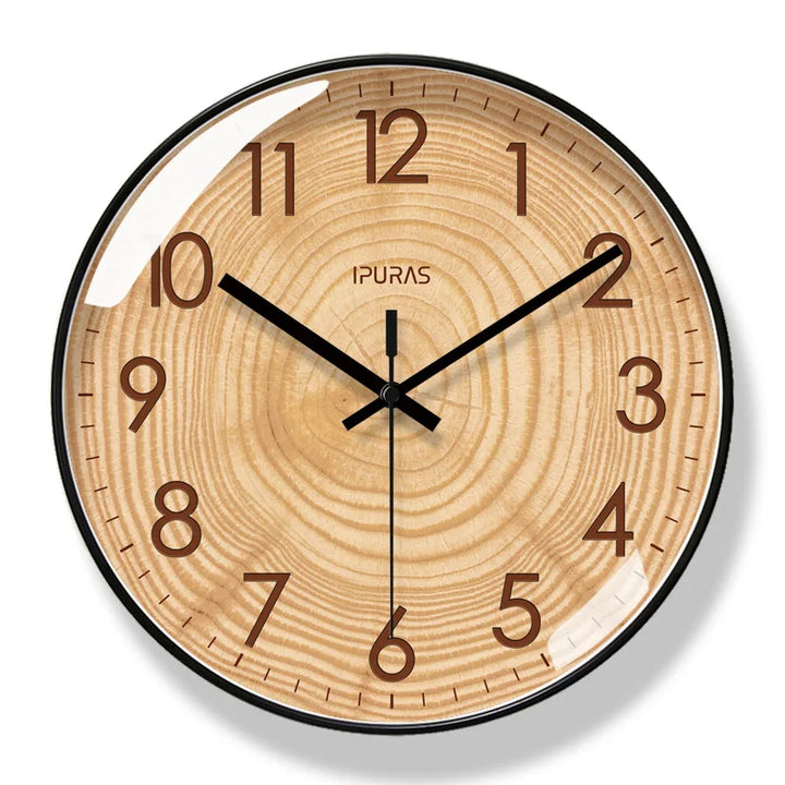 TimeWisp Trä Väggklocka – Tyst och Stilig Tidshållare