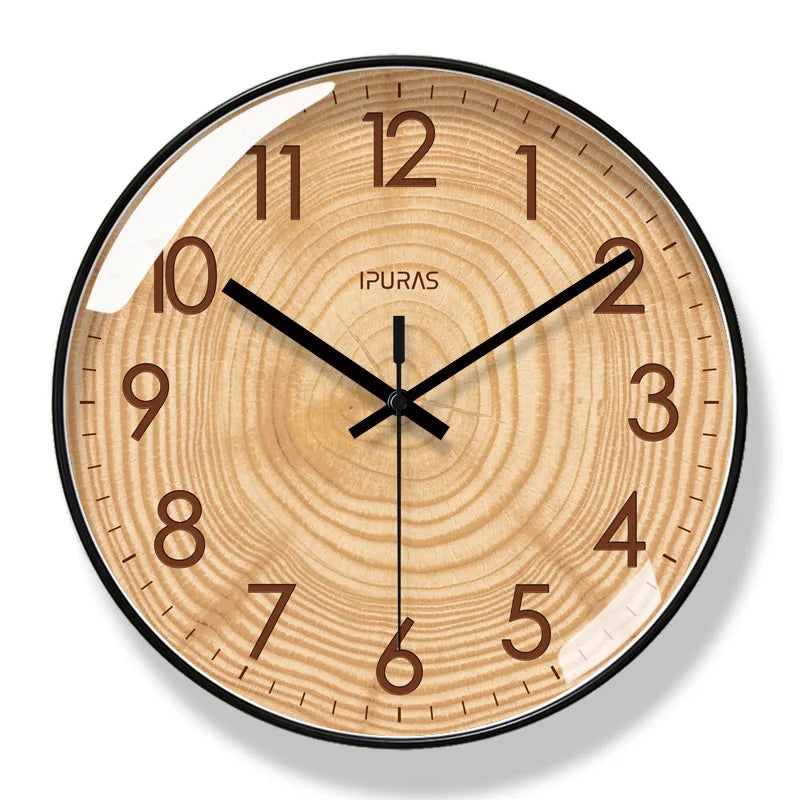 TimeWisp Trä Väggklocka – Tyst och Stilren Tidsvisare